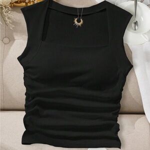 Shein Black Ribbed Tank Top